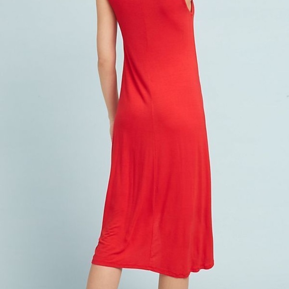 Anthropologie Lia V-Neck Dress NEW size S new with tag red color - Picture 6 of 6